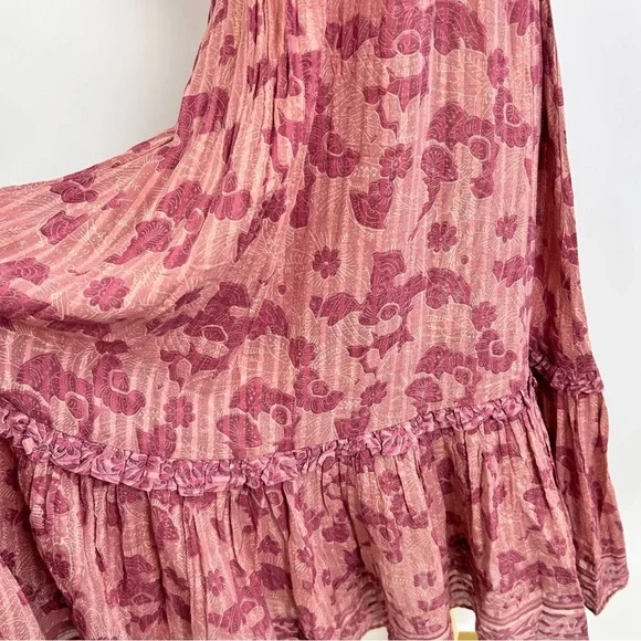 Cleobella Ashlyn Midi Dress in Batik Print Cottage Core - Picture 6 of 9